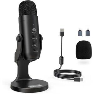 USB Microphone,Condenser Computer PC Mic,Plug&Play Gaming Microphones for PS 4&5